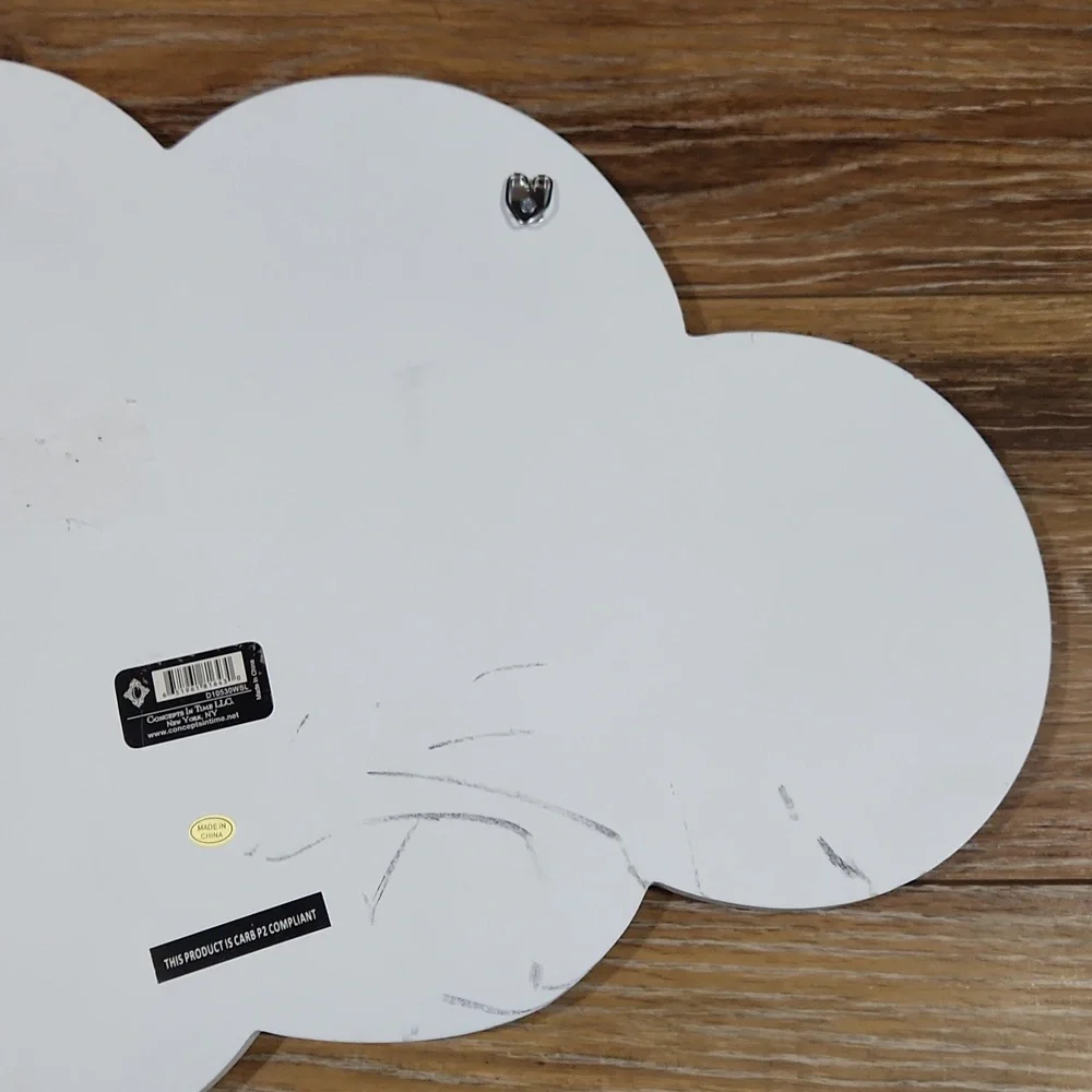 White Wood Cloud Mirror